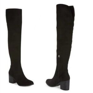 BP Luke Boot Women's Size 7M Over-The-Knee Black Faux Suede Sleek Sexy Boot